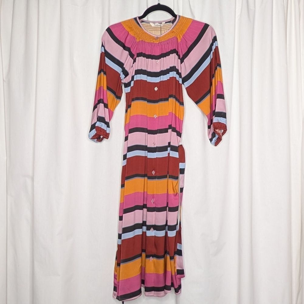Tucker The Classic Knee Length Dress Mesa Stripe in Silk Stretch Georgette